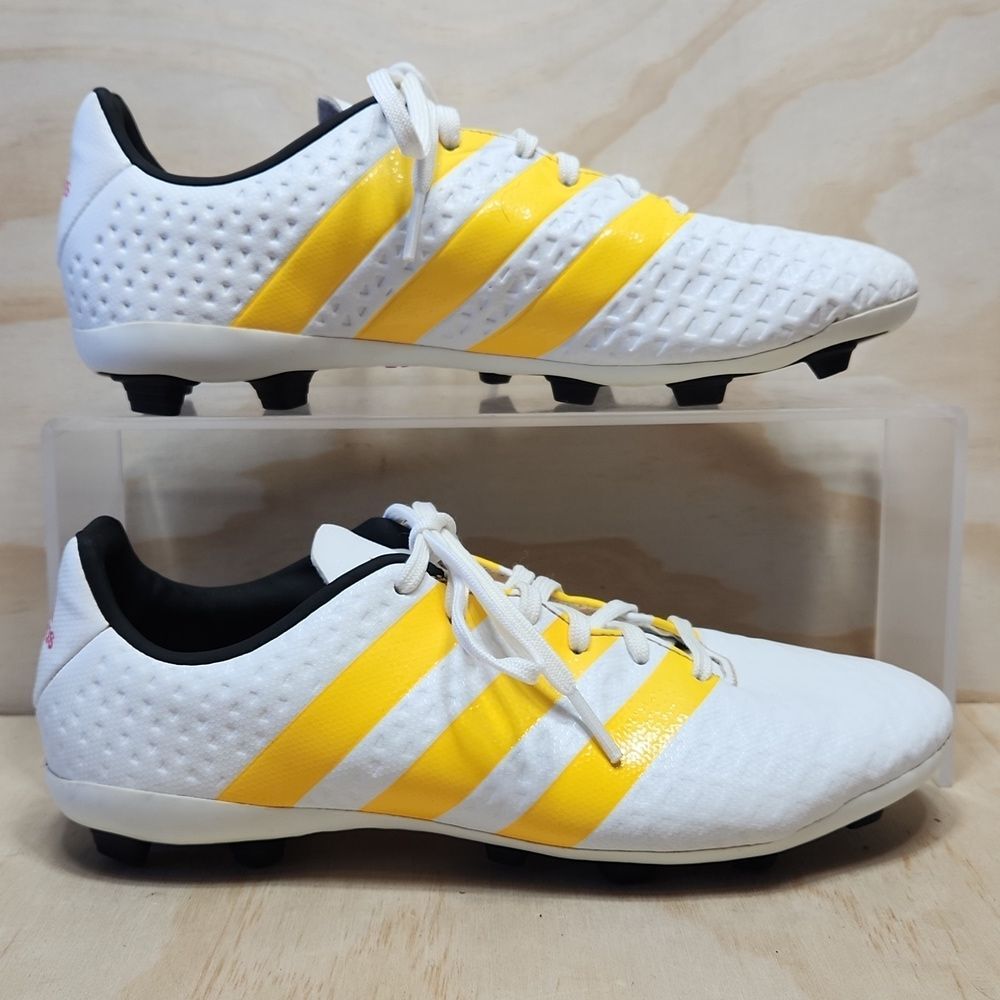 Adidas Ace 16.4 Soccer Cleats White Yellow Athletic Sneakers Youth 6.5